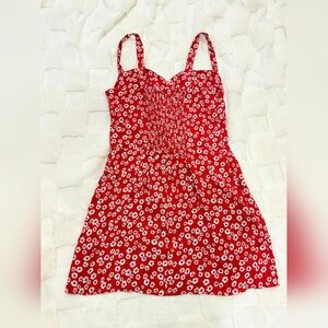 Reformation baldwin Dress  Red and White Floral